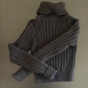 Forever 21 Charcoal Ribbed Turtleneck Sweater